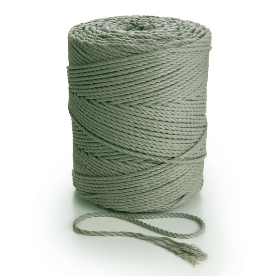 SAGE GREEN Macrame Cord 3mm Cotton Rope 280m Cotton String 3-ply