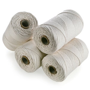 3mm Macrame Cotton Cord: 800m Single Strand Twisted Rope