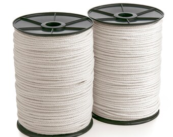 Braided Macrame Cotton Cord 3mm 400m, 4mm 200m Craft Rope,Yarn String for Knitting, Crocheting Crafts