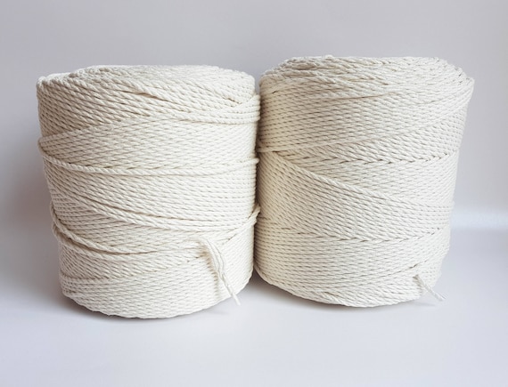 3mm Macrame Cord. 3 Kg Macrame Rope. Twisted Cotton Rope. Macrame