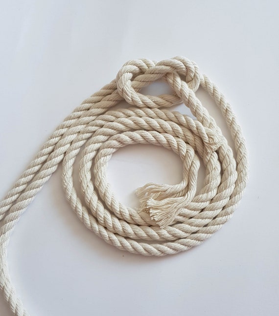 12mm 100/% Natural Puro Algodón Trenzado Cuerda Trenzada Cuerda 3 Strand Hilo fajín