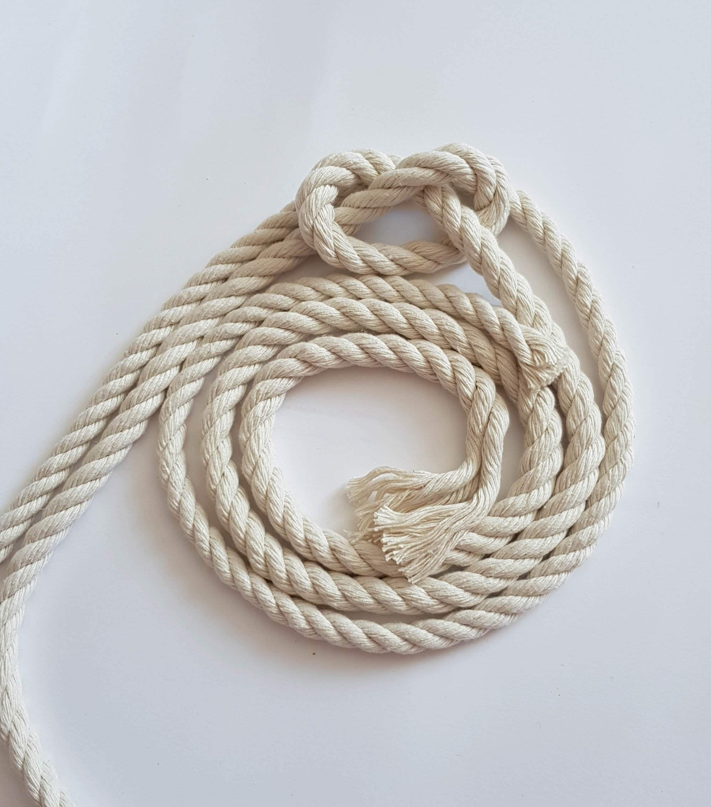 2-Pack 32 Feet 10 Meters Natural Cotton Rope -Casewin Twisted Soft Cotton  Knot Tying Rope Cord - Thick Strong Braided Ropes, 8mm Diameter