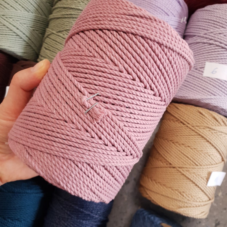 Macrame Cord 3mm 3ply Twisted 200m Dyed Cotton Cord Craft Etsy
