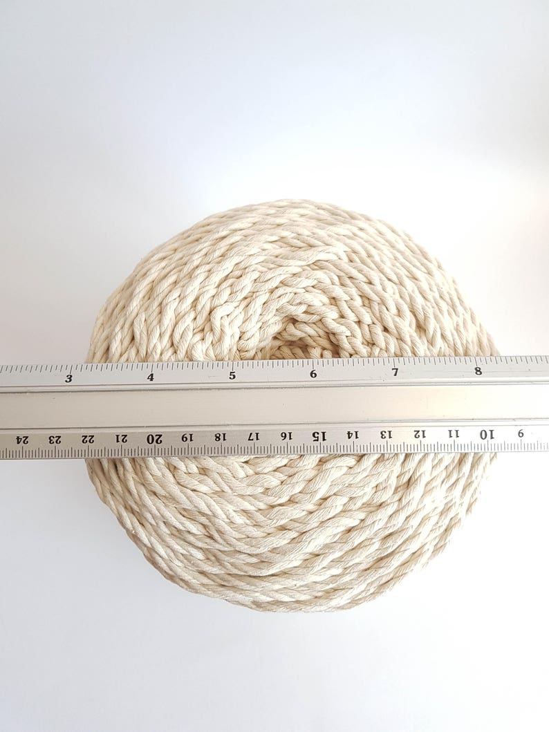 4mm macrame cord 260m Twisted cotton rope 1,5 kg Macrame rope. 175m Macrame cord 1 kg cotton cord 3 strand macrame rope. Cotton string yarn image 3