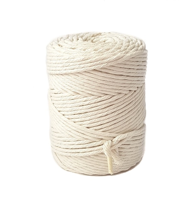 Single Strand Cotton Cord 4mm Macrame Rope 180m Single Strand Macrame Cord  590 Feet Bulk Cotton Fiber Rope 196 Yard DIY Crafts Rope 