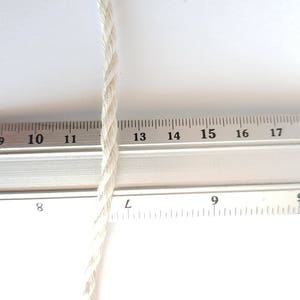 Macrame cord 4mm cotton rope. 3 kg twisted cotton rope. About 520 m macrame rope cotton. Cotton cord macrame, beige macrame rope, off white image 5