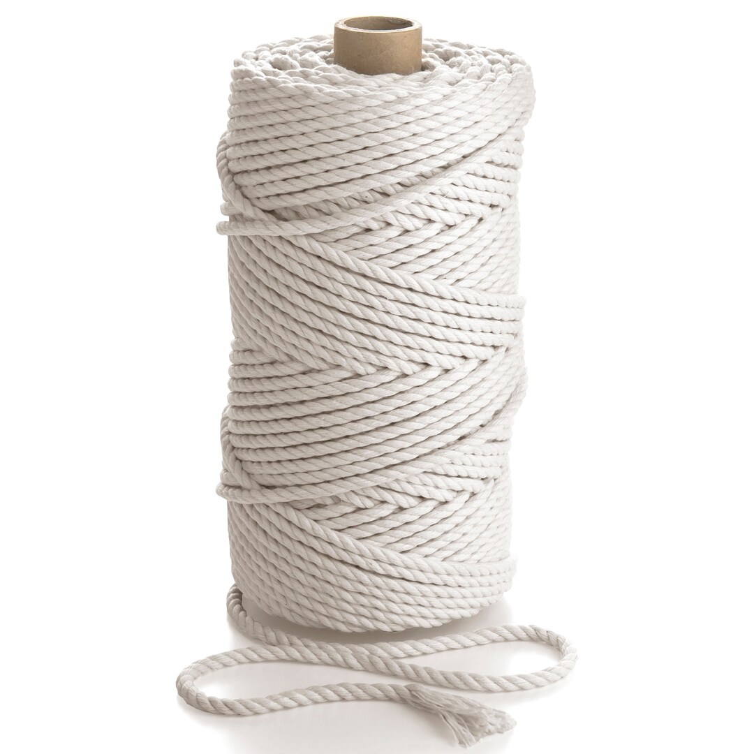 Macrame Cotton Cord 5mm X 200m/ 219 Yd. or 100m / 109 Yd. Natural Rope