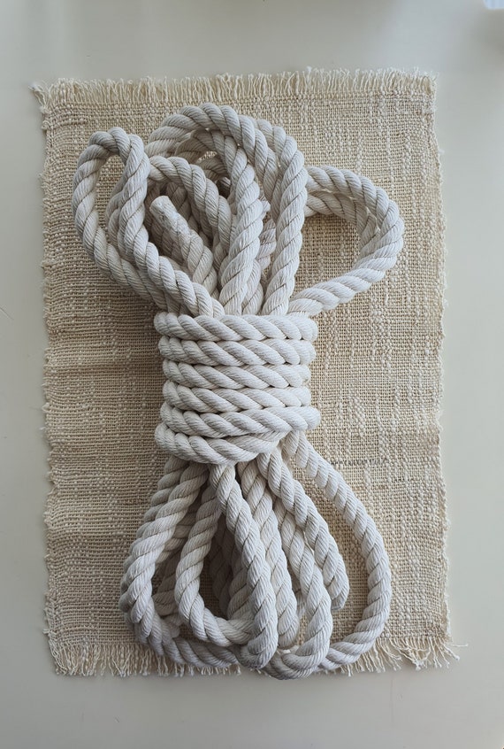 14mm Cotton Rope 10m Natural Cotton Rope 3 Strand Twisted Soft