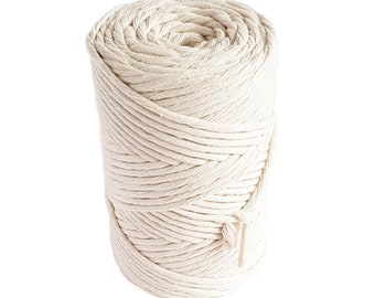 Ivory Ecru White Crochet Macramé Knitting Handbag Dream Catcher Hanging Basket MB Cordas Macrame Rope 4mm 5/32in 436 yd 3PLY Strong Cotton String Natural Cotton Cord 