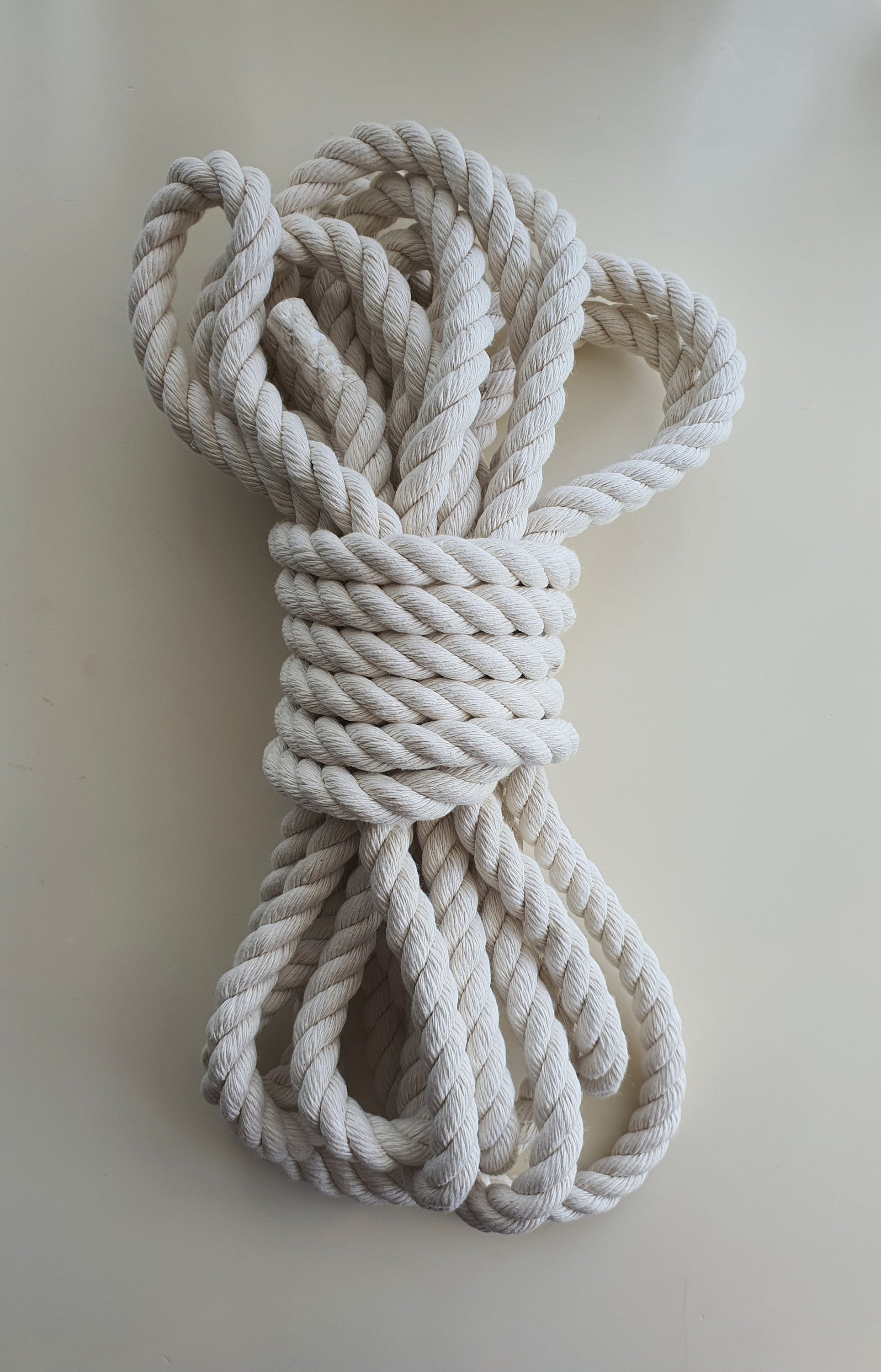 14mm Cotton Rope 10m Natural Cotton Rope 3 Strand Twisted Soft Etsy