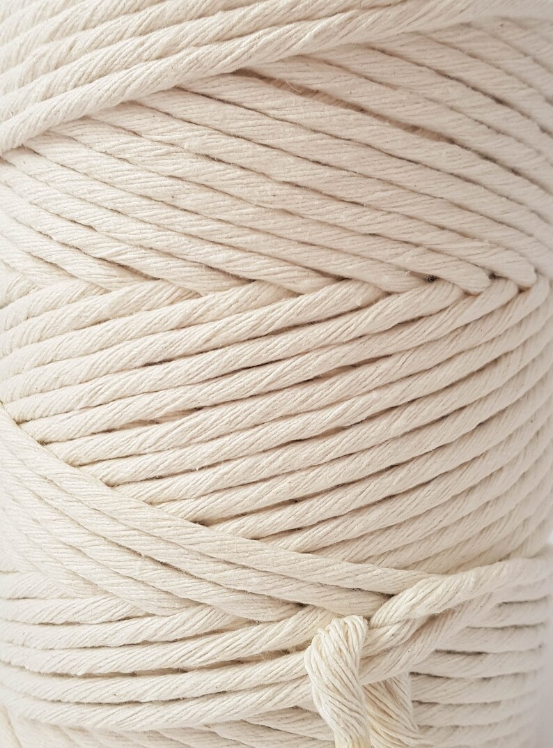 Single Strand Cotton Cord 4mm Macrame Rope 180m Single Strand Etsy UK