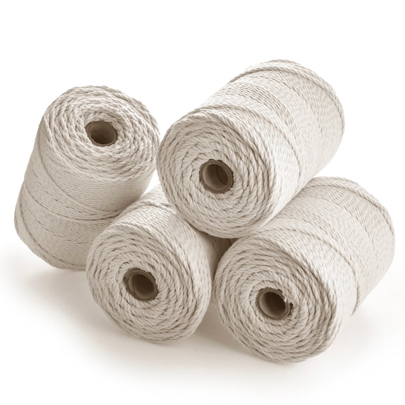 Corde en coton pour le tricot Support de plantes ou artisanat Pour macramé Décoration murale Décoration murale Fil de coton naturel pour macramé 3 mm x 200 m