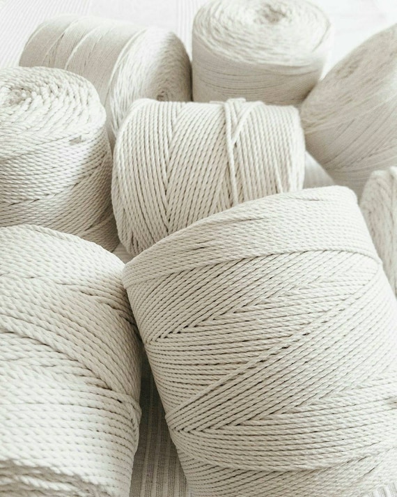 Bulk Macrame Cotton Cord 2mm X 3600m, 3mm X 1600m, 4mm X 1040m 3 Strand  Twisted Cotton Rope, Macrame Cotton Yarn String MB Cordas 