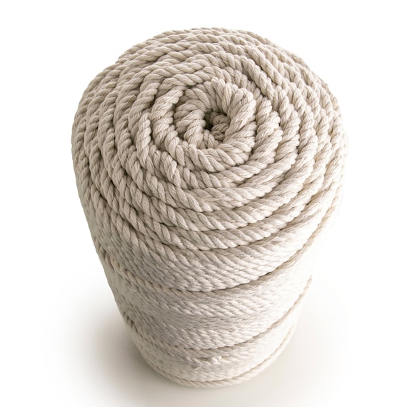 Corda Macrame 5 mm Corda di cotone 230 m Cotone naturale a 3 fili  intrecciati 755 piedi Corda morbida per i tuoi lavori fai-da-te o progetti  Macrame -  Italia