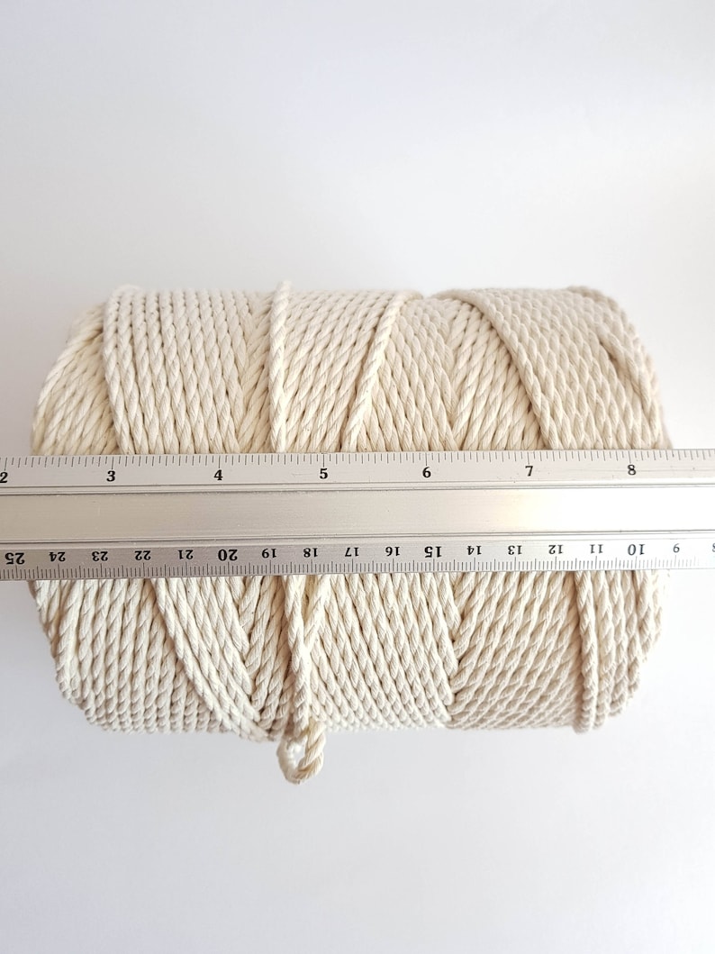 4mm macrame cord 260m Twisted cotton rope 1,5 kg Macrame rope. 175m Macrame cord 1 kg cotton cord 3 strand macrame rope. Cotton string yarn image 5