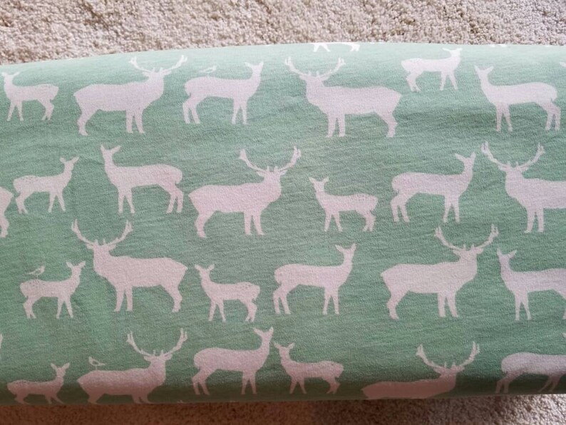 Mint Green Organic Cotton Knit Fabric Birch Fabrics Elk Grove Family