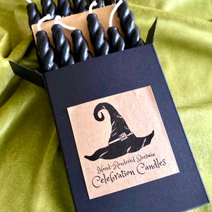 Farm-Rendered Blackened Beeswax Candles for Celebration Rings and Chime