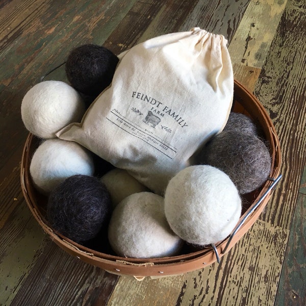 100% Michigan Grown Border Leicester XL Wool Dryer Balls