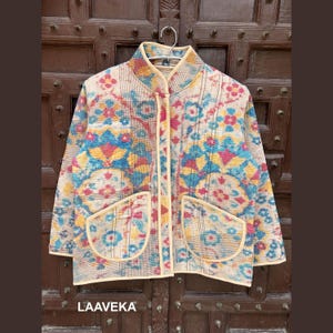 Handmade Vintage Kantha Jacket - Boho Hippie Women&#39;s Coat from Kantha Blanket,Patchwork kantha jacket Cotton kantha coat