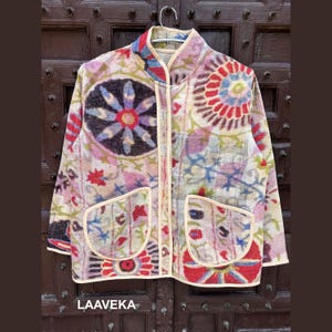 Handmade Vintage Kantha Jacket - Boho Hippie Women&#39;s Coat from Kantha Blanket,Patchwork kantha jacket Cotton kantha coat