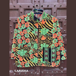 One-of-a-Kind Vintage Kantha Jacket – Handmade Indian Blanket Coat, Boho Hippie Style Blazer