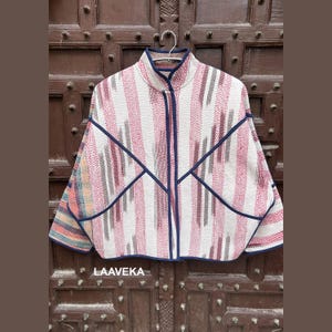 Exclusive Collection indigo Handmade Vintage Kantha Jacket - Ethnic bohemian  Designer Boho Hippie Coat ,quilted patchwork kantha jacket