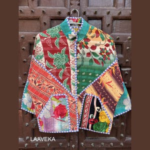 Premium Collection Handmade patchwork Vintage Kantha Jacket - Ethnic bohemian  Designer Boho Hippie Coat ,quilted patchwork kantha jacket