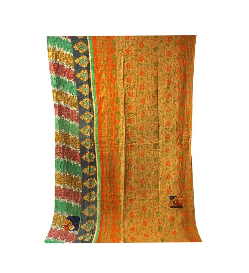 Handmade Cotton Vintage Kantha Quilt,bohemian Kantha Quilt