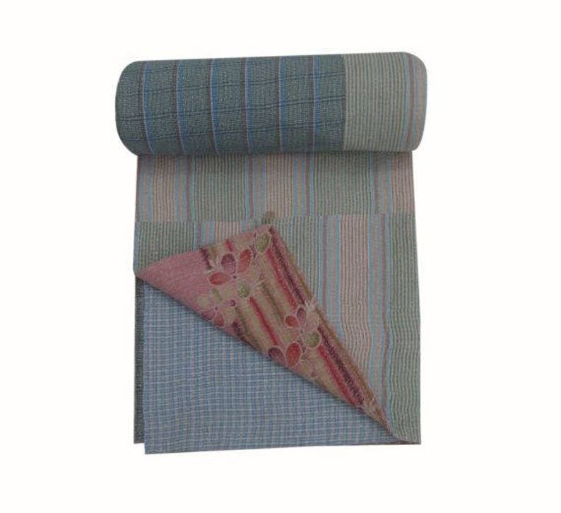 Handmade Cotton Vintage Kantha Quilt,bohemian Kantha Quilt
