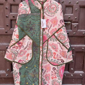 Handmade Vintage Kantha Jacket: Bohemian Patchwork Quilted Coat