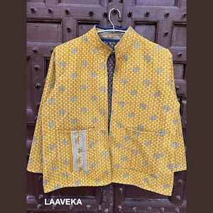 One-of-a-Kind Vintage Kantha Jacket – Handmade Indian Blanket Coat, Boho Hippie Style Blazer
