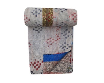 Vintage Kantha quilt,Rare Rug Throw Blanket Unique Cotton Patchwork Bohemian Indian Hand stitched Amazing handmade kantha Quilt