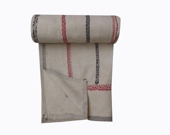Manta vintage Kantha: Colcha reversível de algodão