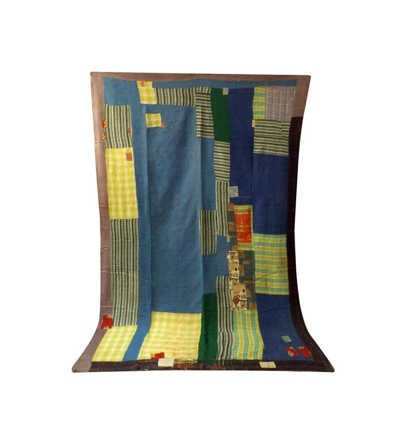 Vintage Handmade Kantha Quilt Sari Patchwork Kantha Quilt