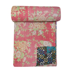 Best Quality Indian Handmade Reversible Cotton Kantha Quilt,Antique Kantha Bedspread