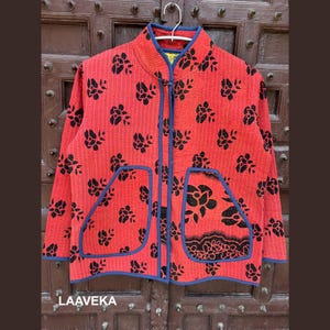 Handmade Vintage Kantha Jacket - Boho Hippie Women&#39;s Coat from Kantha Blanket,Patchwork kantha jacket Cotton kantha coat