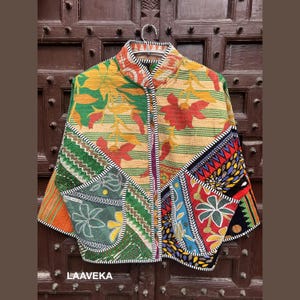 Premium Collection Handmade patchwork Vintage Kantha Jacket - Ethnic bohemian  Designer Boho Hippie Coat ,quilted patchwork kantha jacket