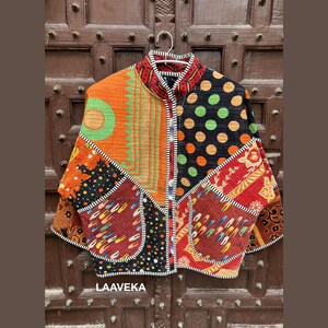 Premium Collection Handmade patchwork Vintage Kantha Jacket - Ethnic bohemian  Designer Boho Hippie Coat ,quilted patchwork kantha jacket