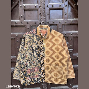 Handmade Vintage Kantha Jacket - Boho Hippie Women&#39;s Coat from Kantha Blanket,Patchwork kantha jacket Cotton kantha coat
