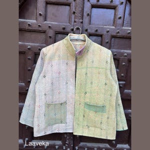Handmade Vintage Kantha Jacket - Boho Hippie Women&#39;s Coat from Kantha Blanket,Patchwork kantha jacket Cotton kantha coat
