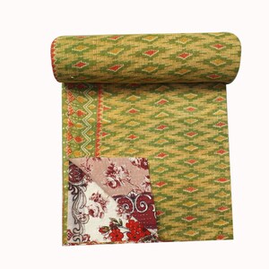 vintage kantha-quilt, Indiase sari-quilt kantha-deken, handgemaakte kantha-tweeling beddengoed boho kantha-quilt, kantha-deken, boho kantha-deken