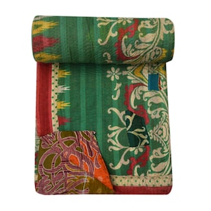 One Of Kind Best Quality Kantha Throw Handmade Vintage Kantha Quilt