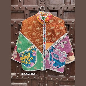 Premium Collection Handmade patchwork Vintage Kantha Jacket - Ethnic bohemian  Designer Boho Hippie Coat ,quilted patchwork kantha jacket