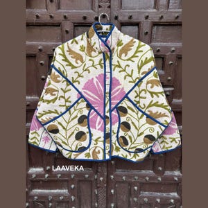 Exclusive Collection Handmade Vintage Kantha Jacket - Suzani embroidered Designer Boho Hippie Coat ,quilted patchwork kantha jacket