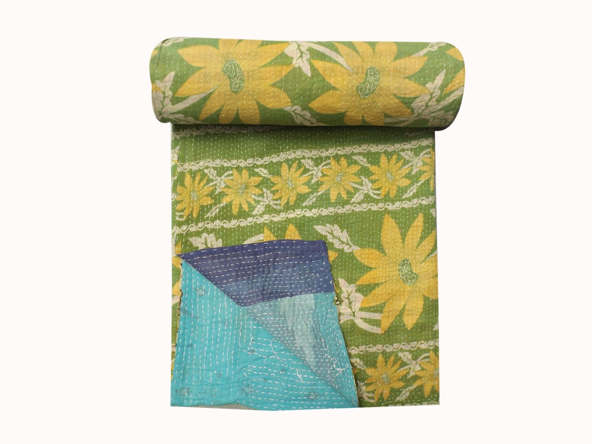 Handmade Vintage Kantha Quilt Twin size throw Indian Quilt Home Decor Sofa cover Sari blanket Kantha quilt Handmade Vintage Kantha Quilt Twin size throw Indian Quilt Home Decor Sofa cover Sari blanket Kantha quilt