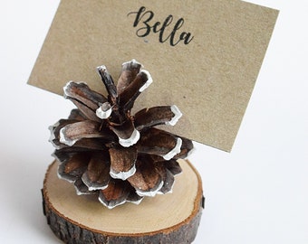 30 PIECES - Wedding Name Card Holder | Rustic Wedding Decor | Name Card Holder | Pine Cone Card Holder | Place Card Holder | PineCones