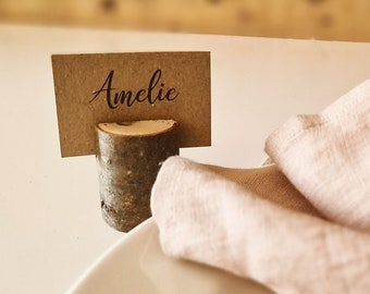 30 Rustic Wedding name card holders, Wooden place setting cards, Woodland wedding guest card holder, Eco friendly decoration, Wedding decor