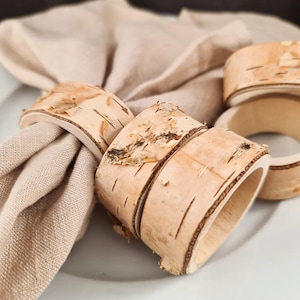 Birch napkin ring - 10 PIECES. Rustic wedding decor. Table serving,  wooden napkin ring, sample ring, eco friendly decoration.