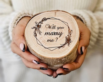 Verlovingsringdoos | Doos voor ringdrager | Trouwringdoos | Gepersonaliseerde ringendoos | Aangepaste ringendoos | Houten ringendoos | Rustieke ringendoos