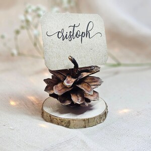 Porte-cartes de visite en forme de pomme de pin pour le mariage rustique - 30 PIÈCES.